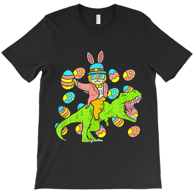 Cat Easter Bunny Riding Dino Trex Egg Hunt Dinosau T-shirt | Artistshot