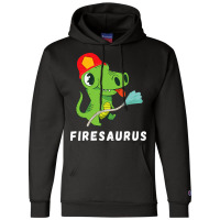 Firefighter Volunteer Fireman Dinosaur Funny Dino  Champion Hoodie | Artistshot