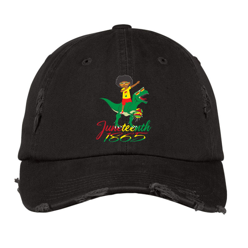 Dabbing Black King Riding Trex Dinosaur Juneteenth Vintage Cap | Artistshot