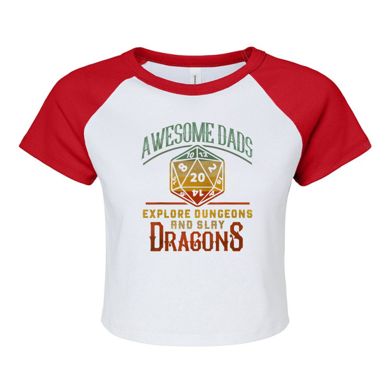 Awesome Dads Explore Dungeons And Slay Dragons Gamer Daddy Raglan Crop Top by hotoancuong | Artistshot