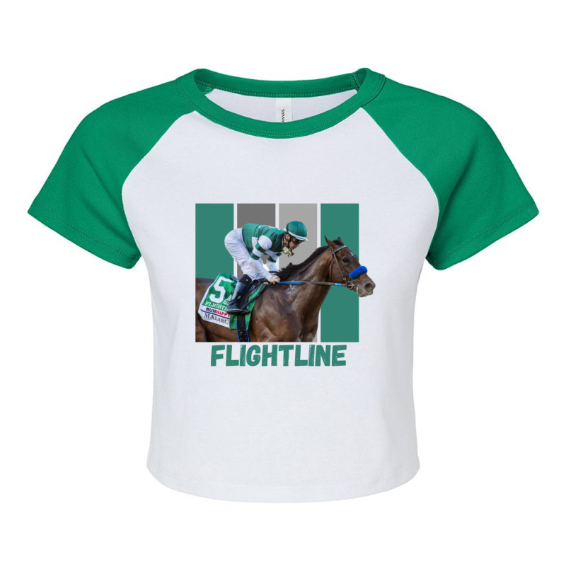 Flightline Horse Racing Thoroughbred Del Mar Santa Anita Pullover Hood Raglan Crop Top by cm-arts | Artistshot