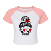 Panama For Girls And Women, Messy Bun Panamanians Flag Raglan Crop Top | Artistshot