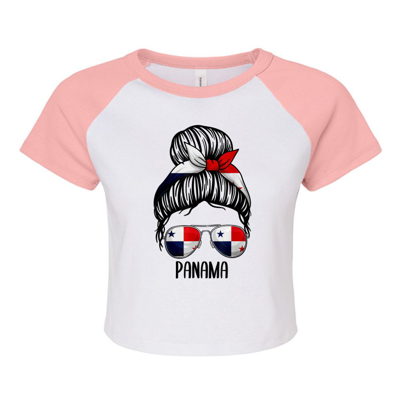 Panama For Girls And Women, Messy Bun Panamanians Flag Raglan Crop Top by BonnieTori | Artistshot