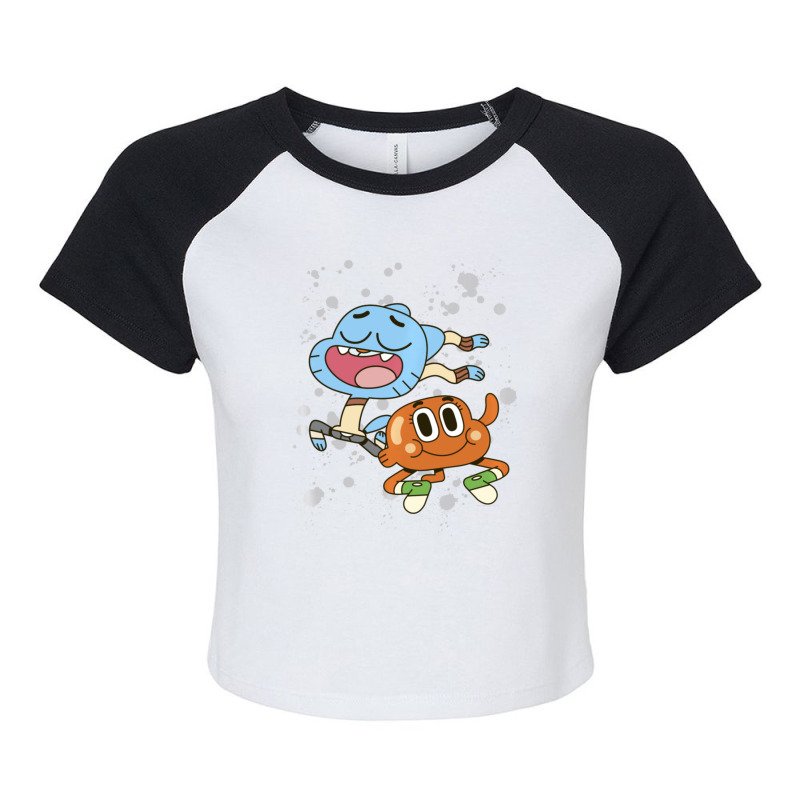 Cn The Amazing World Of Gumball & Darwin Paint Splatter Raglan Crop Top by duongnhannam | Artistshot