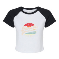 Retro Florida Home State Fl Cool 70s Style Sunset Raglan Crop Top | Artistshot