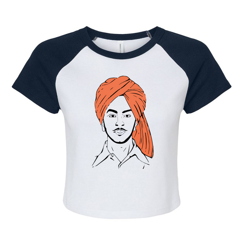 Bhagat Singh The Punjabi Indian Hero Freedom Fighter Shirt Raglan Crop Top by cm-arts | Artistshot