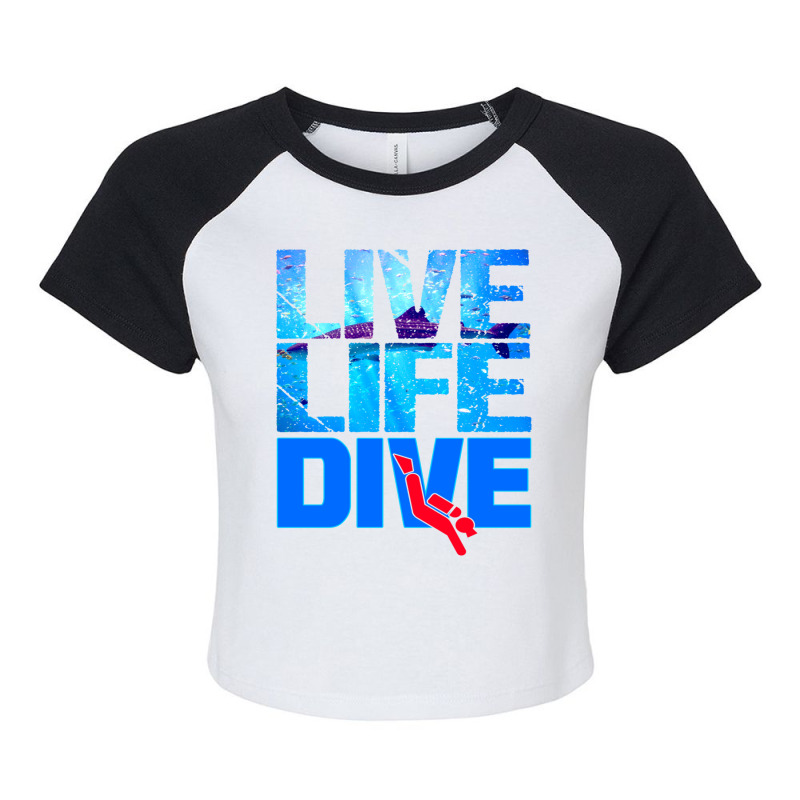 Scuba Diver Underwater Live Life Dive Long Sleeve T Shirt Raglan Crop Top by cm-arts | Artistshot