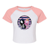 Womens Cn Adventure Time Marcy And Bonnie Striped Portrait Raglan Crop Top | Artistshot