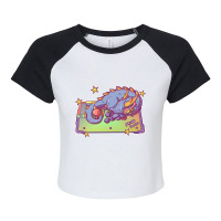 Arcade Dragon Raglan Crop Top | Artistshot