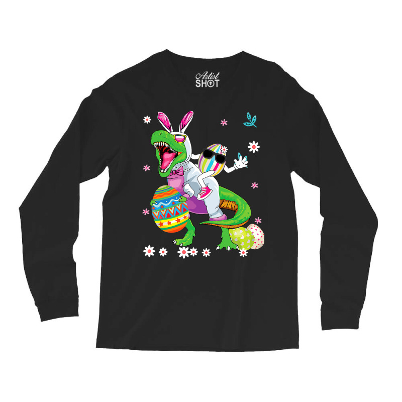 Easter Dinosaur Bunny Ears Easter Basket Stuffers  Long Sleeve Shirts | Artistshot