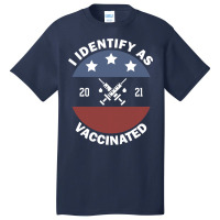 I Identify As Vaccinated American Us Flag Vintage Basic T-shirt | Artistshot