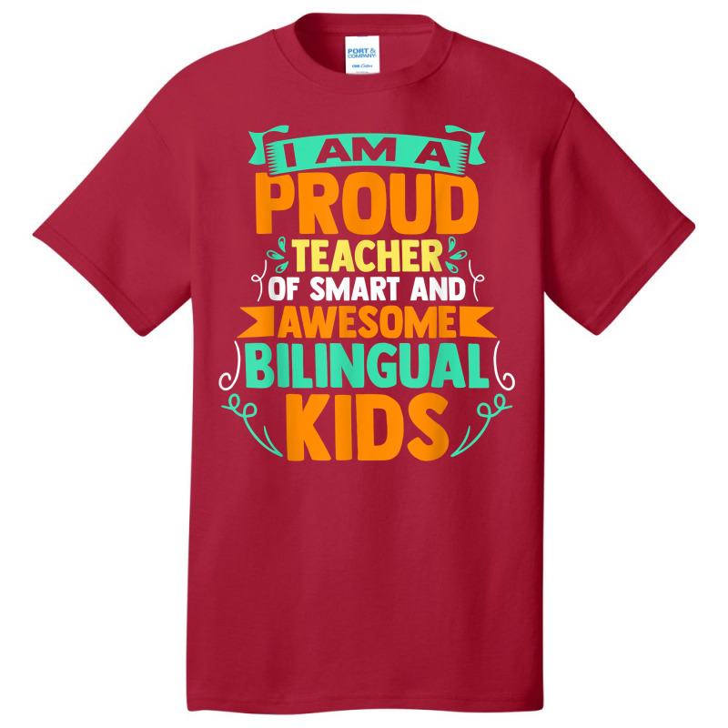 Proud School Teacher Bilingual Kids T Shirt Basic T-shirt by roussoevjaapg6u | Artistshot