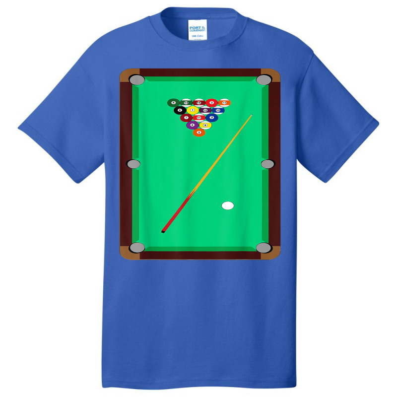 Pool Table T Shirt Billiards 8 Ball Cue Snooker Graphic Tee Basic T-shirt | Artistshot