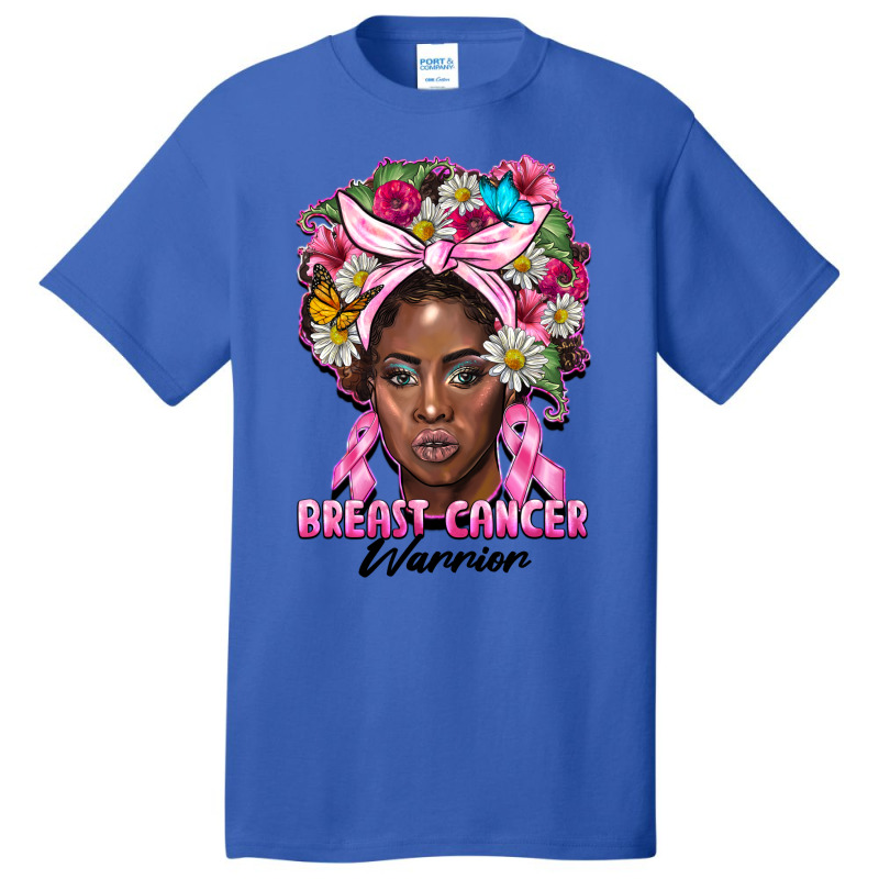 Breast Cancer Warrior Black Woman Basic T-shirt | Artistshot