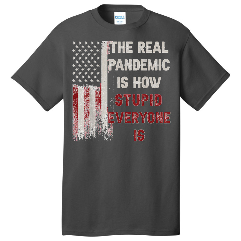 The Real Pandemic Is How Stupid Everyone Is 1776 Vintage T Shirt Basic T-shirt | Artistshot