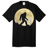 Funny Bigfoot Sasquatch Full Moon Forest T Shirt Basic T-shirt | Artistshot