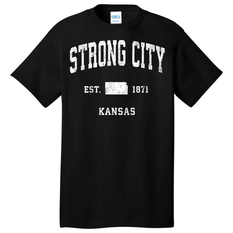 Strong City Kansas Ks Vintage Athletic Sports Design T Shirt Basic T-shirt | Artistshot