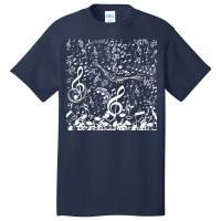 Music Notes Tile Pattern White Basic T-shirt | Artistshot