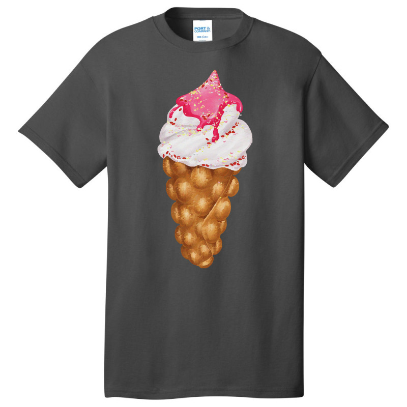 Bubble Waffle Ice Cream T  Shirt Egg Bubble Waffle Vanilla Ice Cream W Basic T-shirt by ebertlance489 | Artistshot