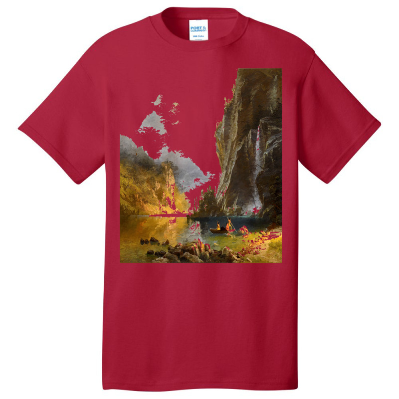 Famous Paintings T  Shirt Indians Spear Fishing By Albert Bierstadt. T Basic T-shirt by geldingavocet | Artistshot