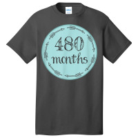 Funny 40th Birthday Milestone Belly Badge Gift Basic T-shirt | Artistshot