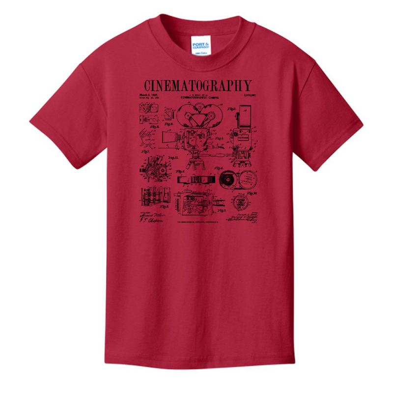 Movie Camera Vintage Patent T  Shirt Cinematography Movie Film Camera Basic Youth T-shirt by guillemotmare | Artistshot