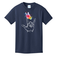 I Love You Hand Sign Language Butterfly Autism Awareness T Shirt Basic Youth T-shirt | Artistshot