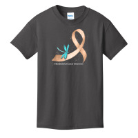 Hippie Dragonfly Peach Ribbon Endometrial Cancer Awareness T Shirt Basic Youth T-shirt | Artistshot