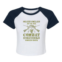 Combat Engineer Smiles Usa Military Sapper Premium Raglan Crop Top | Artistshot