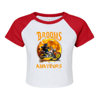 Womens Brooms Are For Amateurs Witch Riding Dirt Bike Halloween Raglan Crop Top | Artistshot