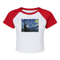 Vincent Van Gogh's Starry Night Raglan Crop Top | Artistshot