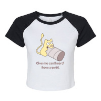 Give My Gerbil Cardboard For Boyfriend Raglan Crop Top | Artistshot