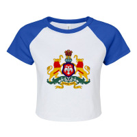 Karnataka Coat Of Arms, India Raglan Crop Top | Artistshot