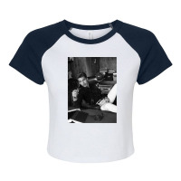 Austin Butler Black And White Raglan Crop Top | Artistshot