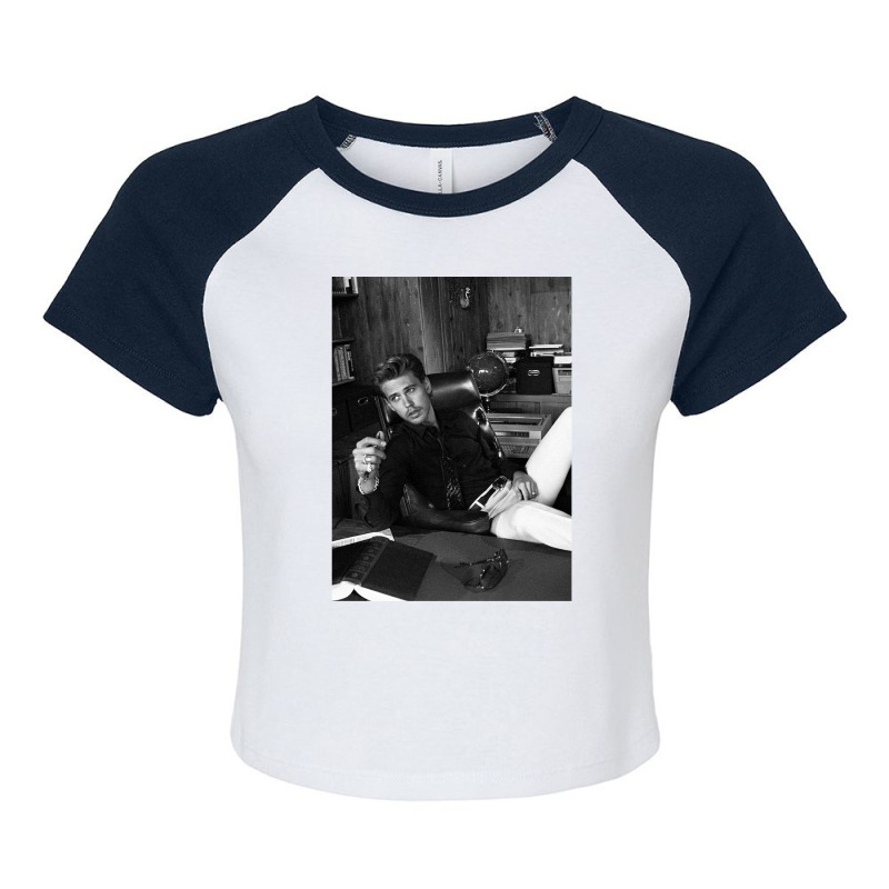 Austin Butler Black And White Raglan Crop Top by cm-arts | Artistshot