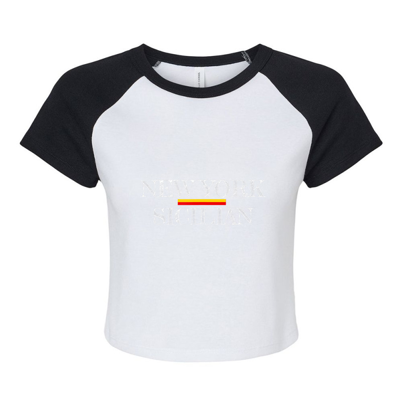 New York Sicilian Flag Pride Sicily Raglan Crop Top by Sheppard Karena | Artistshot