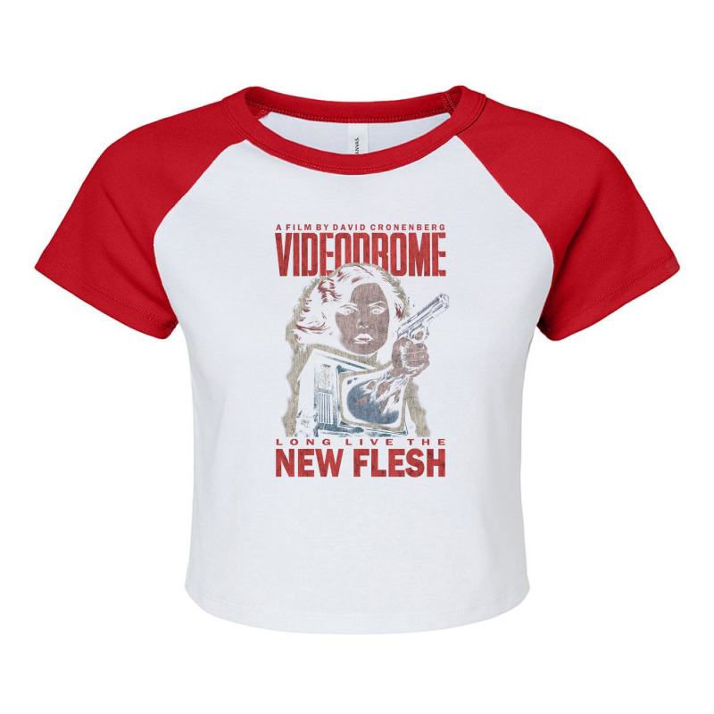 Videodrome (distressed) Raglan Crop Top by TerryFoutch | Artistshot