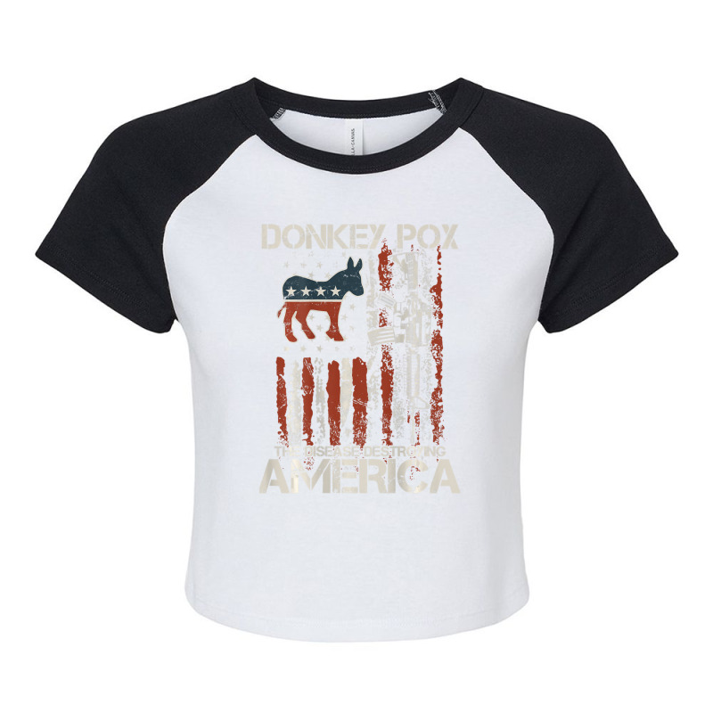 Biden Donkey Pox The Disease Destroying America Back Raglan Crop Top | Artistshot