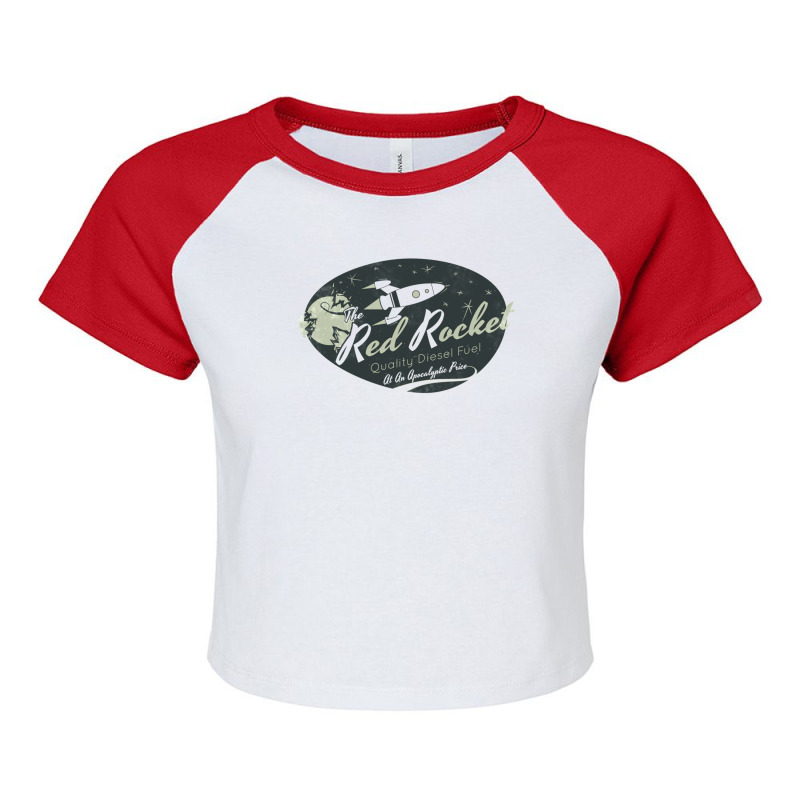 Red Rocket (distressed) Raglan Crop Top by cm-arts | Artistshot