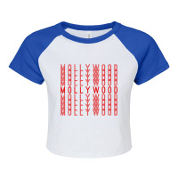 Mollywood Malayalam Indian Movies Repeating Red Text Gift Raglan Crop Top | Artistshot