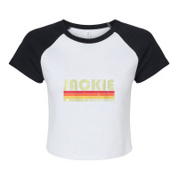 Womens Jackie Name Personalized Retro Vintage Birthday V-neck Raglan Crop Top | Artistshot