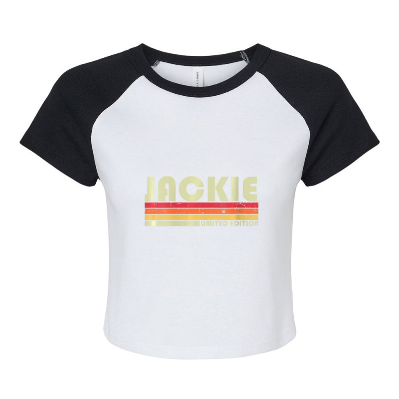 Womens Jackie Name Personalized Retro Vintage Birthday V-neck Raglan Crop Top by cm-arts | Artistshot