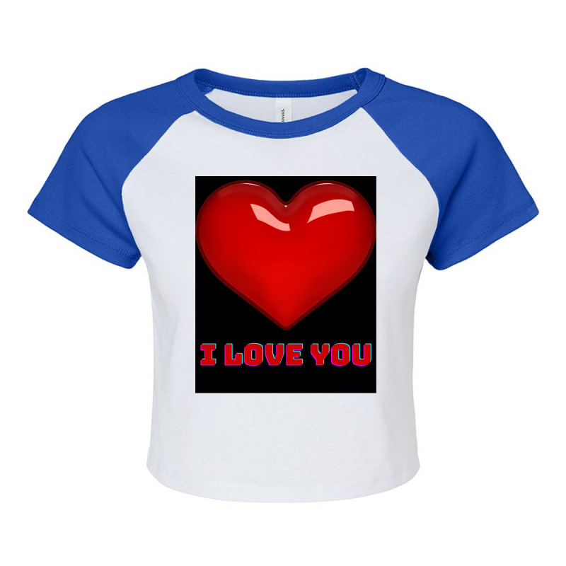 I Love You. Raglan Crop Top by cm-arts | Artistshot