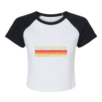 Electrician Job Title Profession Birthday Worker Raglan Crop Top | Artistshot