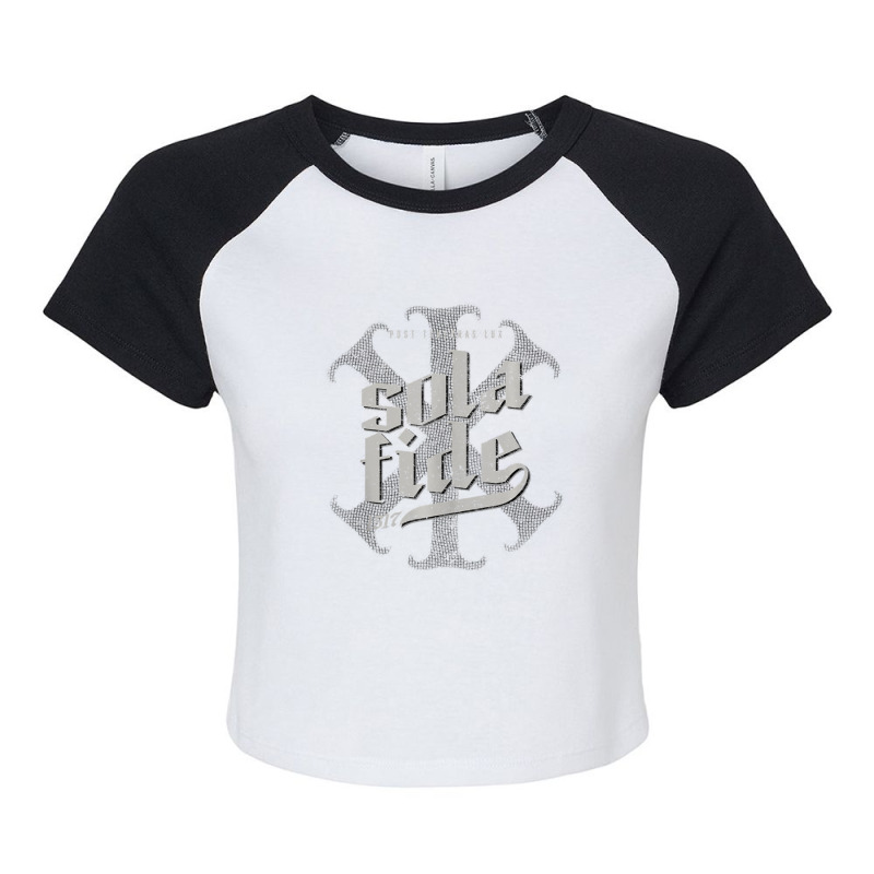 Sola Fide Post Tenebras Lux Ix Christogram Retro Raglan Crop Top by cm-arts | Artistshot