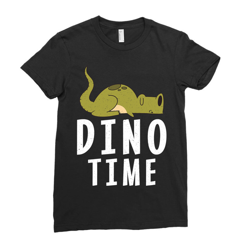 Dino Time Sleeping Relax Fossils Dinsosaur Ladies Fitted T-Shirt by Upsunshine | Artistshot