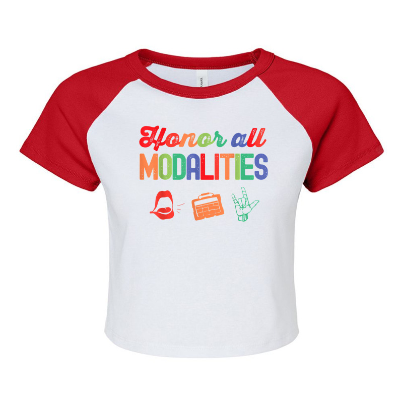 Honor All Modalities Aac Communication For Slp Students Grad Raglan Crop Top by JoolsShamel | Artistshot