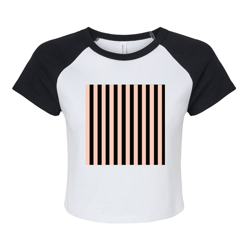 Light Pink And Black Vertical Stripes Pattern Design Raglan Crop Top by ULISESMORENO | Artistshot