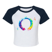 Bonsai Zen Enso Circle Yoga Meditate Workout Meditation Raglan Crop Top | Artistshot