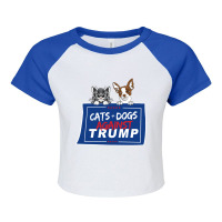 Cats And Dogs Against Trump Raglan Crop Top | Artistshot